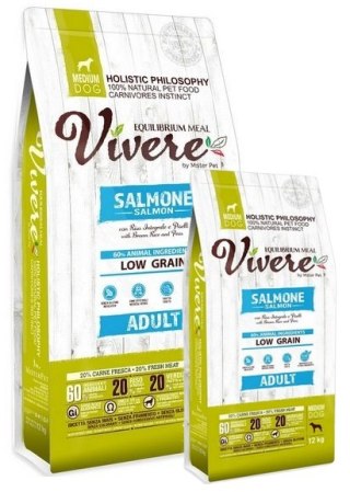 Vivere Vivere Dog Medium Adult Salmon Karma Monobiałkowa z Łososiem 12+3kg