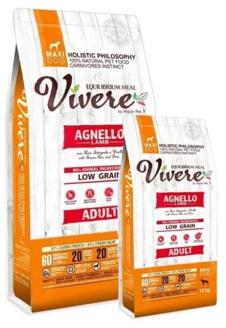 Vivere Vivere Maxi Adult Lamb Karma Monobiałkowa Jagnięciną dla dużych ras 12+3kg