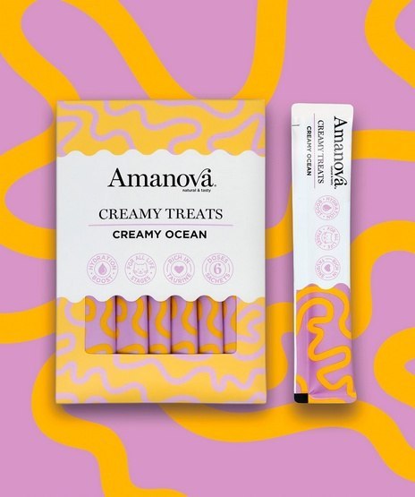 Amanova Amanova Cat Creamy Treats Creamy Ocean Tuna & Goat milk - tuńczyk i mleko kozy 6x15g