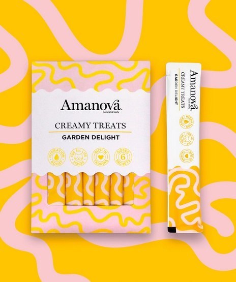 Amanova Amanova Cat Creamy Treats Garden Delight Chicken & Vegetables - kurczak i warzywa 6x15g
