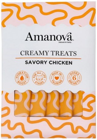 Amanova Amanova Cat Creamy Treats Savory Chicken - kurczak 6x15g