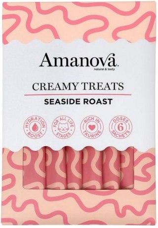 Amanova Amanova Cat Creamy Treats Seaside Roast Tuna & Chicken liver - tuńczyk i wątróbka 6x15g