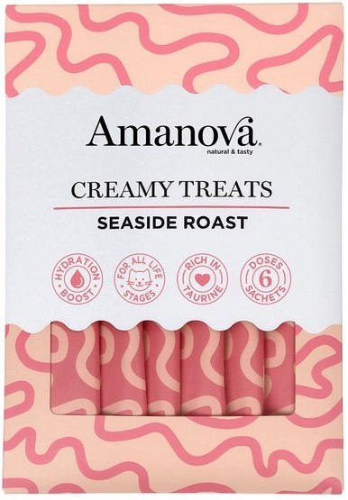 Amanova Amanova Cat Creamy Treats Seaside Roast Tuna & Chicken liver - tuńczyk i wątróbka 6x15g