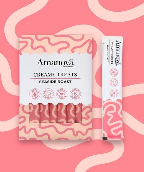 Amanova Amanova Cat Creamy Treats Seaside Roast Tuna & Chicken liver - tuńczyk i wątróbka 6x15g
