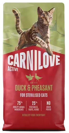 Carnilove Carnilove Cat Active Duck & Pheasant Sterilised - kaczka i bażant 6kg