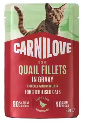 Carnilove Carnilove Cat Quail Sterilised - przepiórka w sosie saszetka 85g