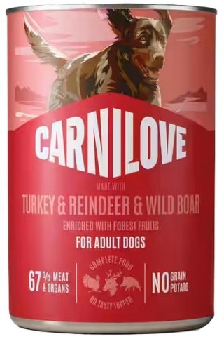 Carnilove Carnilove Dog Turkey & Reindeer & Wildboar Adult - indyk, renifer i dzik puszka 400g