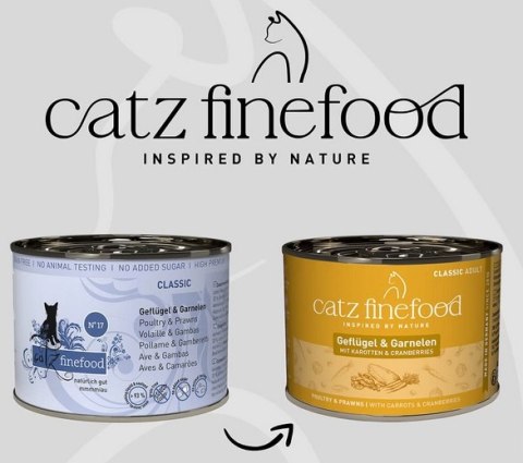 Catz Finefood Catz Finefood Classic N.17 Drób i Krewetki puszka 200g