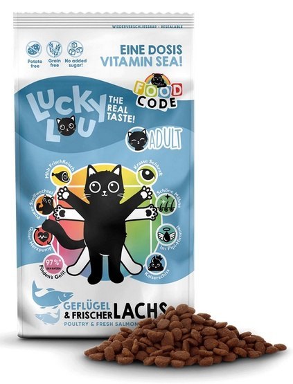 Lucky Lou Lucky Lou Food Code Lifestage Adult Drób & Łosoś 340g