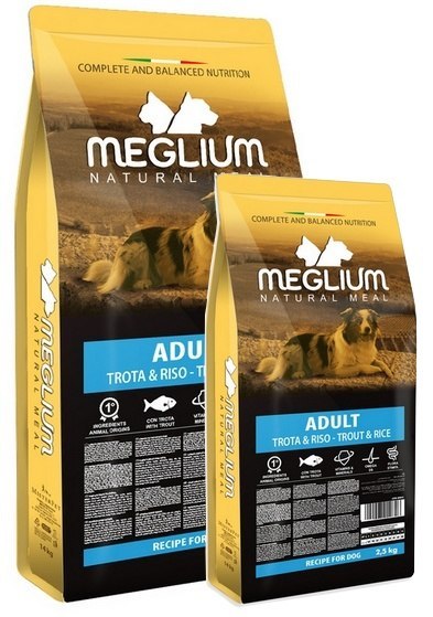 Meglium Meglium Dog Adult Trout & Rice Sucha karma z pstrągiem 14kg +2,5kg Gratis