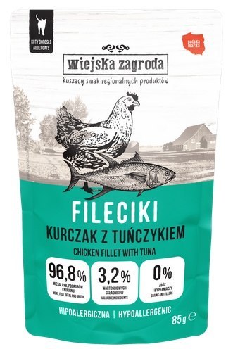 Wiejska Zagroda Wiejska Zagroda Kot Fileciki kurczak z tuńczykiem saszetka 85g