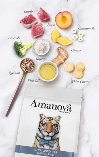 Amanova Amanova Cat Sterilised Delicious Lamb - jagnięcina 300g [termin ważności: 26.09.2026]