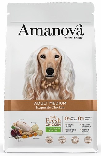 Amanova Amanova Dog Adult Medium Exquisite Chicken - kurczak 12kg [termin ważności: 20.09.2026]