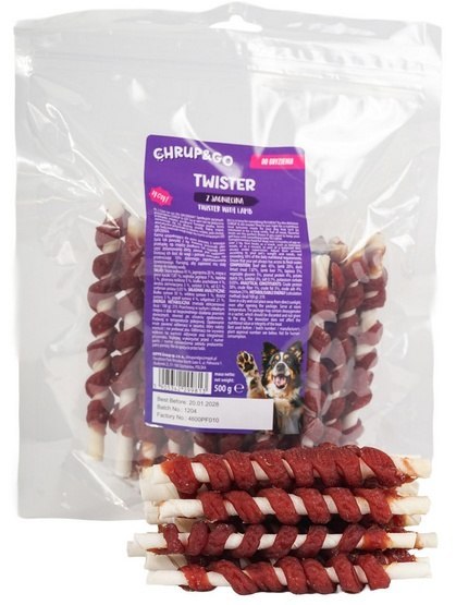 Chrup&Go Chrup&Go Przysmak dla psa Twister z jagnięciną 500g