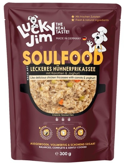 Lucky Jim Lucky Jim SoulFood Potrawka z kurczakiem, marchewką i jogurtem 300g
