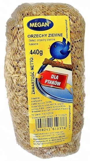 Megan Megan Orzechy ziemne łuskane dla ptaków 440g [ME121]