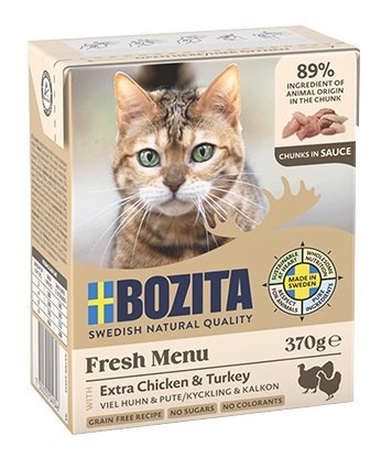 Bozita Bozita z Kurczakiem i indykiem - kawałki w sosie kartonik 370g