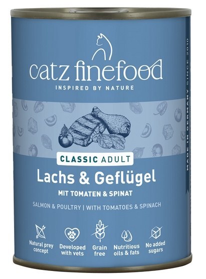 Catz Finefood Catz Finefood Classic Łosoś i drób (N.05) puszka 400g