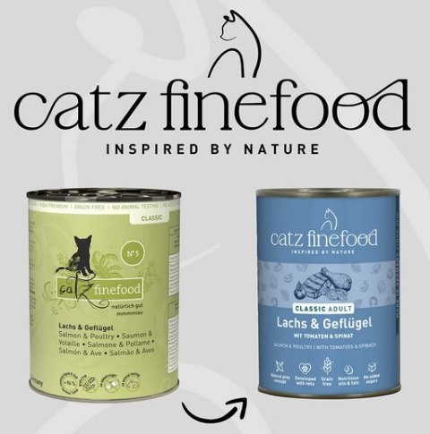 Catz Finefood Catz Finefood Classic Łosoś i drób (N.05) puszka 400g
