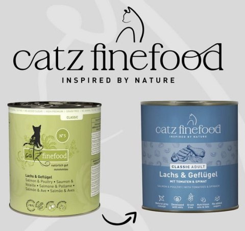 Catz Finefood Catz Finefood Classic Łosoś i drób (N.05) puszka 800g