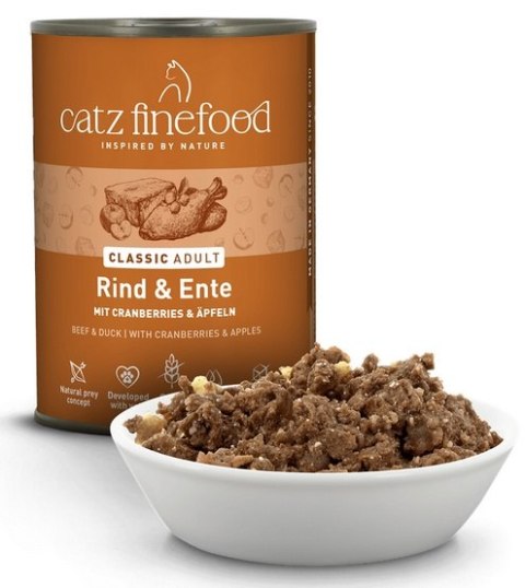 Catz Finefood Catz Finefood Classic N.23 Wołowina i Kaczka puszka 400g