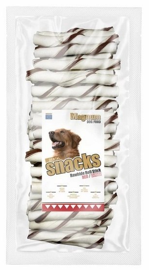 Magnum Magnum Rawhide patyczki Rollstick 12,5cm/40szt czerwone [16402]