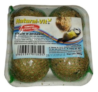 Natural-Vit Natural-Vit Kule dla dzikich ptaków tacka 4szt 360g