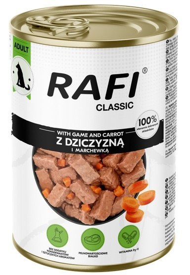 Rafi Rafi Pies Classic Dziczyzna i marchewka w sosie 1240g