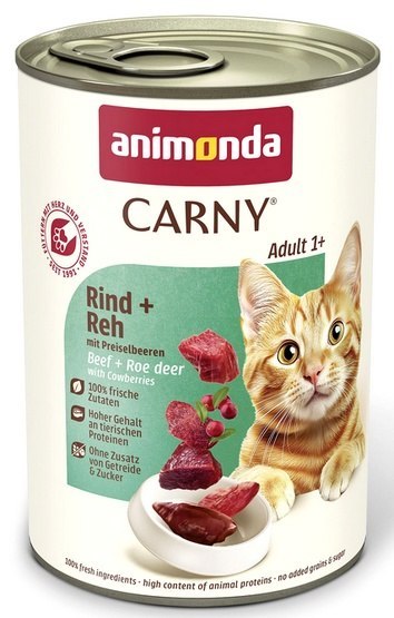 Animonda Carny Animonda Carny Adult Wołowina, Sarnina + Borówka puszka 400g