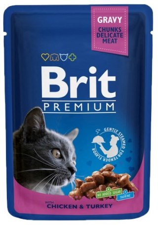 Brit Brit Premium Cat Adult Kurczak + Indyk saszetka 100g