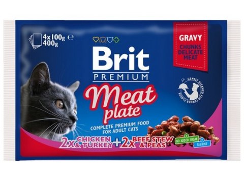 Brit Brit Premium Cat Adult Meat Plate saszetki 4x100g