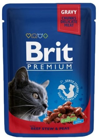 Brit Brit Premium Cat Adult Wołowina + Groszek saszetka 100g