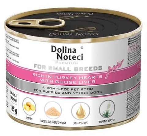 Dolina Noteci Dolina Noteci Premium Pies Mały Junior serca indyka i wątróbka z gęsi 185g