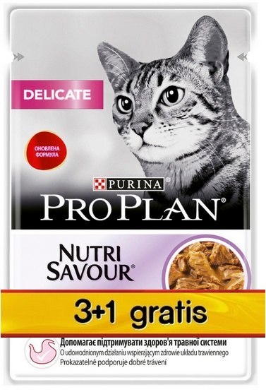 Purina Pro Plan Purina Pro Plan Cat Delicate indyk saszetka 4x85g 3+1 gratis
