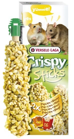 Versele-Laga Versele-Laga Crispy Sticks Hamster & Rat Popcorn & Honey - kolby dla chomików i szczurów z popcornem i miodem 110g