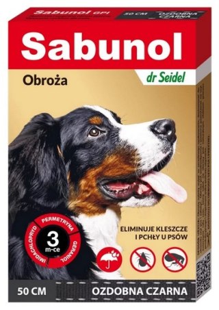 Sabunol Sabunol GPI Obroża przeciw pchłom dla psa ozdobna czarna 50cm