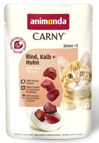 Animonda Carny Animonda Carny Kitten Wołowina, Cielęcina + Kurczak saszetka 85g