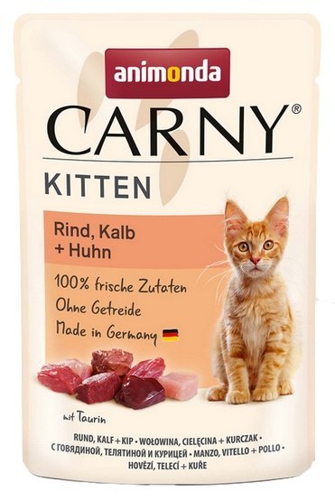 Animonda Carny Animonda Carny Kitten Wołowina, Cielęcina + Kurczak saszetka 85g