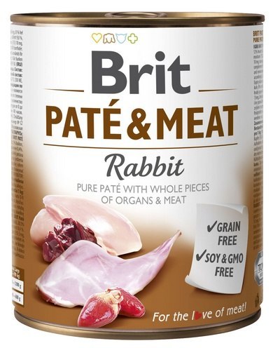 Brit Brit Pate & Meat Dog Rabbit puszka 800g