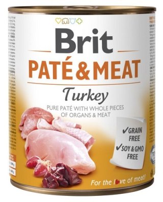 Brit Brit Pate & Meat Dog Turkey puszka 800g