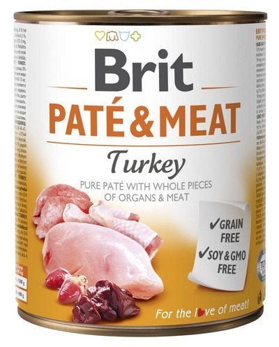 Brit Brit Pate & Meat Dog Turkey puszka 800g