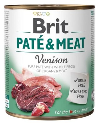 Brit Brit Pate & Meat Dog Venison puszka 800g