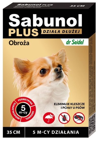 Sabunol Sabunol Obroża Plus przeciw pchłom dla psa 35cm