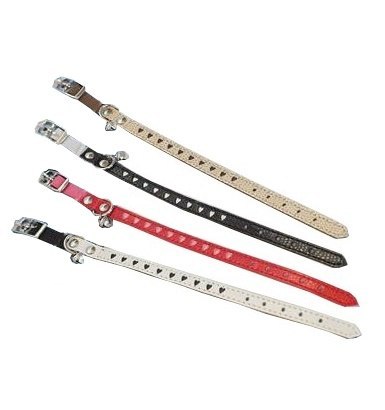 Yarro Yarro Obroża z serduszkami dla kota 26cm czarna [Y1603]
