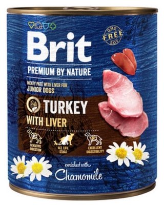 Brit Brit Premium By Nature Turkey & Liver Junior puszka 800g