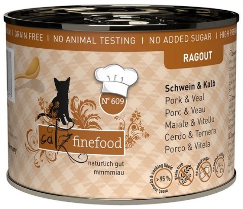 Catz Finefood Catz Finefood Ragout N.609 Wieprzowina i Cielęcina puszka 190g