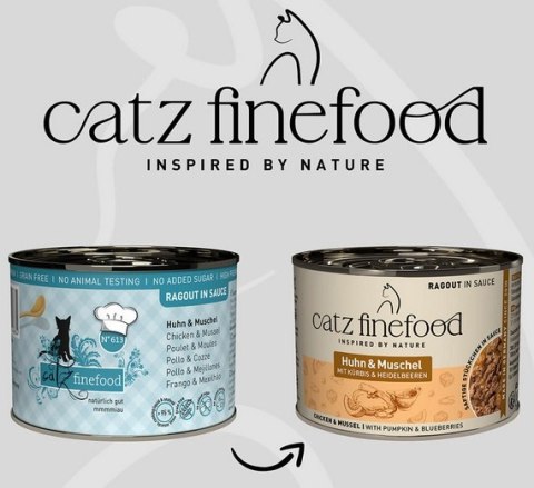 Catz Finefood Catz Finefood Ragout in Sauce Kurczak i Omułek (N.613) puszka 190g