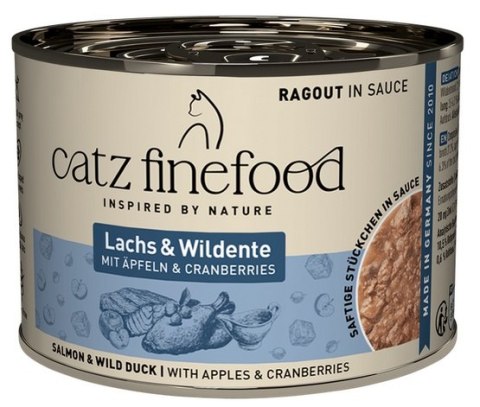 Catz Finefood Catz Finefood Ragout in Sauce Łosoś i Dzika Kaczka (N.605) puszka 190g