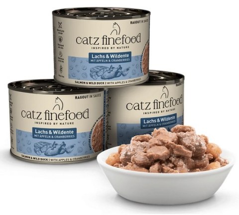 Catz Finefood Catz Finefood Ragout in Sauce Łosoś i Dzika Kaczka (N.605) puszka 190g