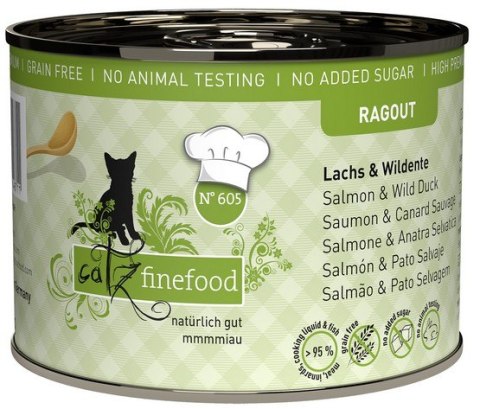 Catz Finefood Catz Finefood Ragout in Sauce Łosoś i Dzika Kaczka (N.605) puszka 190g